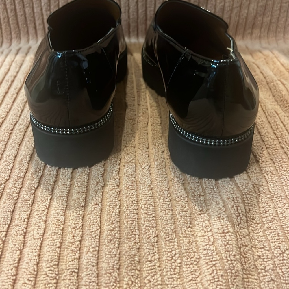 Franco Sarto Black Patent Leather Loafers New Without Tags - Picture 5 of 9